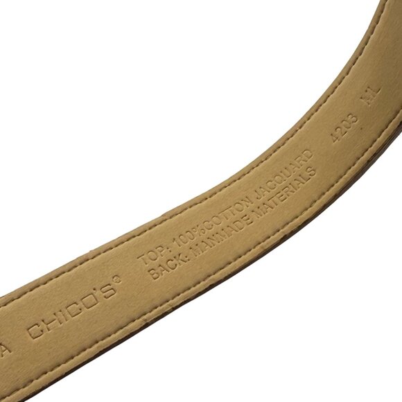 Vintage Chicos Slide Adjustable Belt With Hook Buckle Jacquard Fabric M/L - Picture 6 of 6